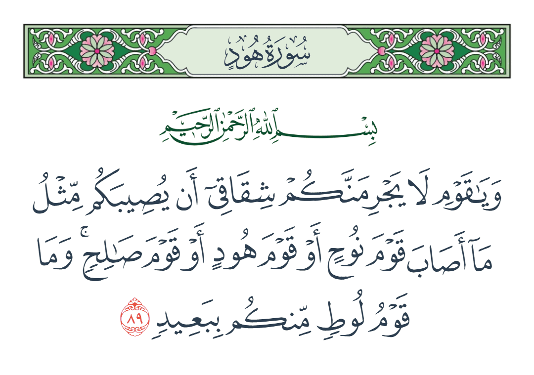  سورة هود الآية رقم 89