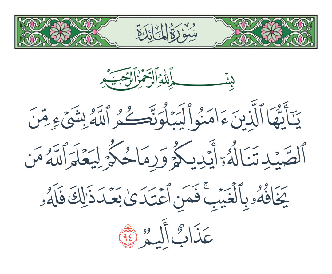  سورة المائدة الآية رقم 94