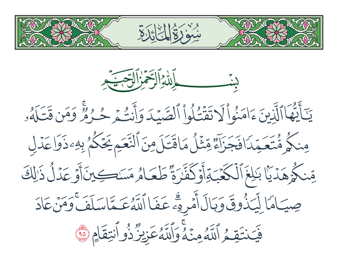  سورة المائدة الآية رقم 95