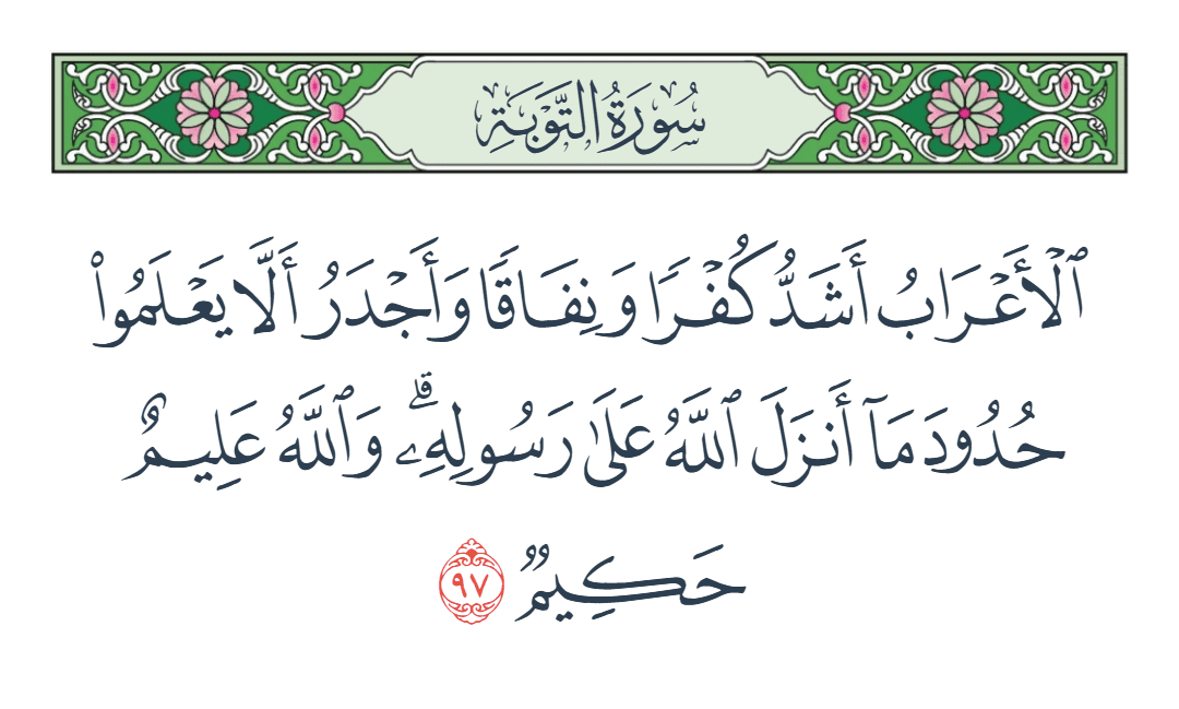  سورة التوبة الآية رقم 97