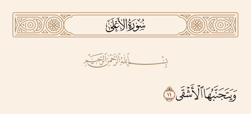 surah الأعلى ayah 11 - But the wretched one will avoid it -