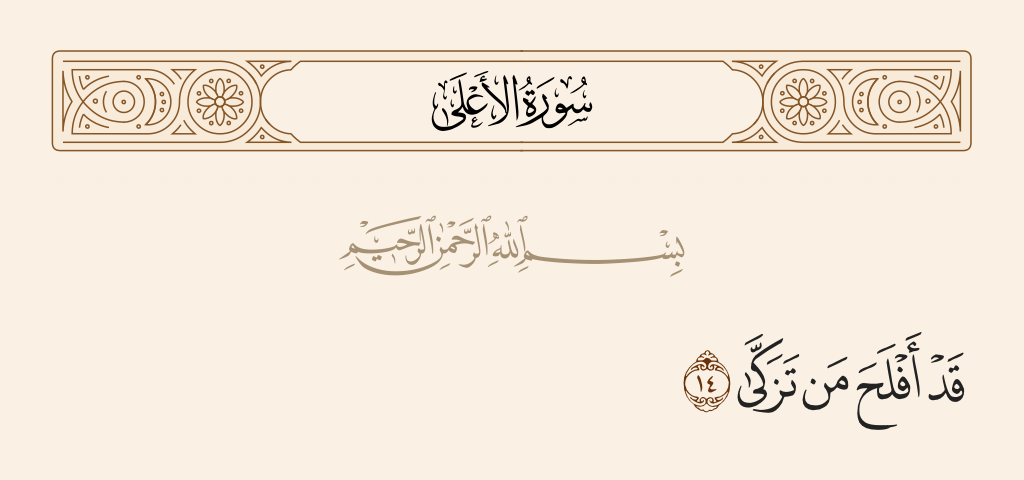 surah الأعلى ayah 14 - He has certainly succeeded who purifies himself