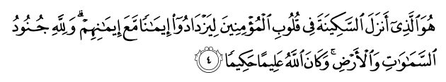 الآية رقم 4 من سورة الفتح