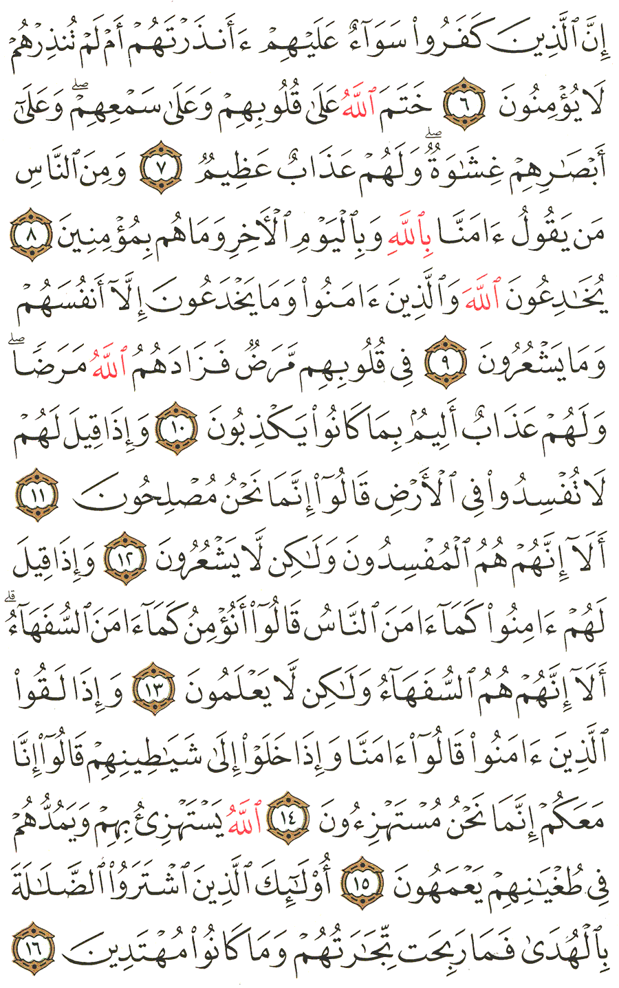 الصفحة رقم 3 من القرآن الكريم مكتوبة من المصحف