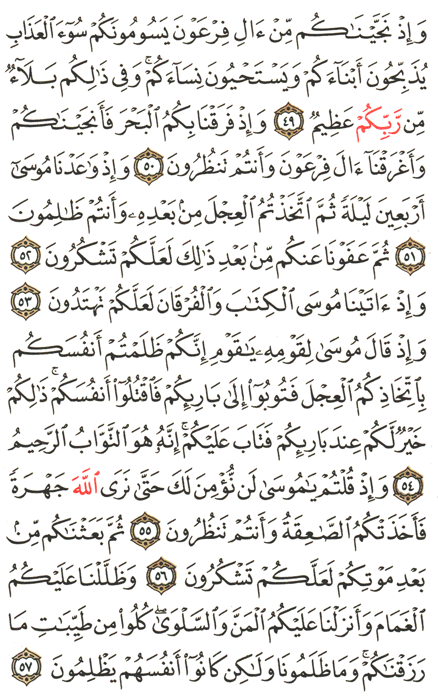 الصفحة رقم  8 من القرآن الكريم مكتوبة من المصحف