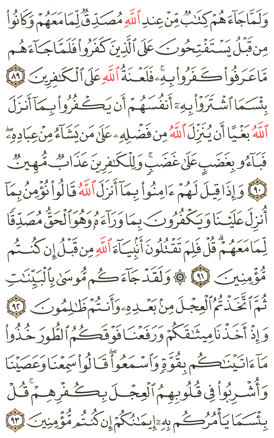 الصفحة رقم  14 من القرآن الكريم مكتوبة من المصحف
