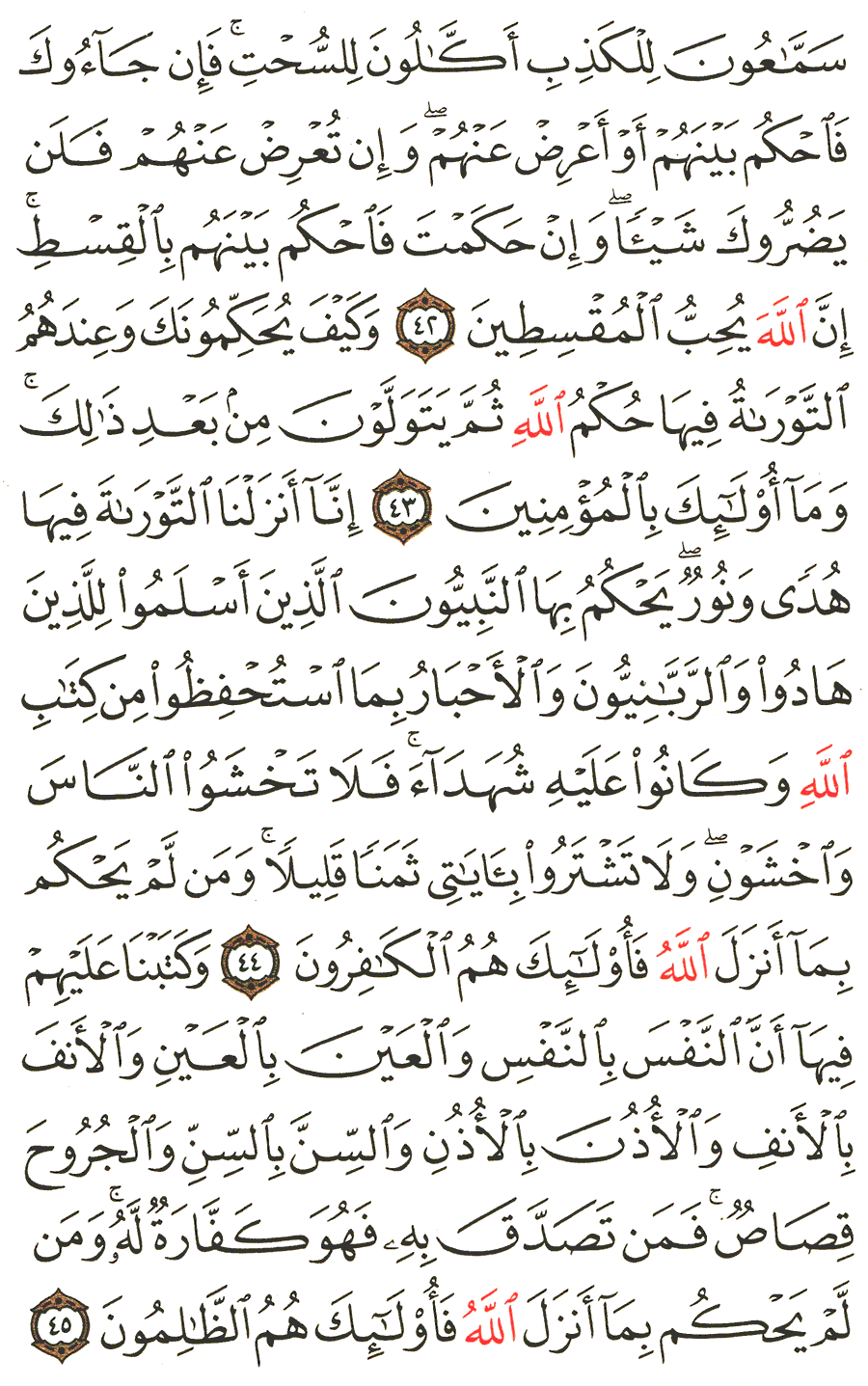 الصفحة رقم 115 من القرآن الكريم مكتوبة من المصحف