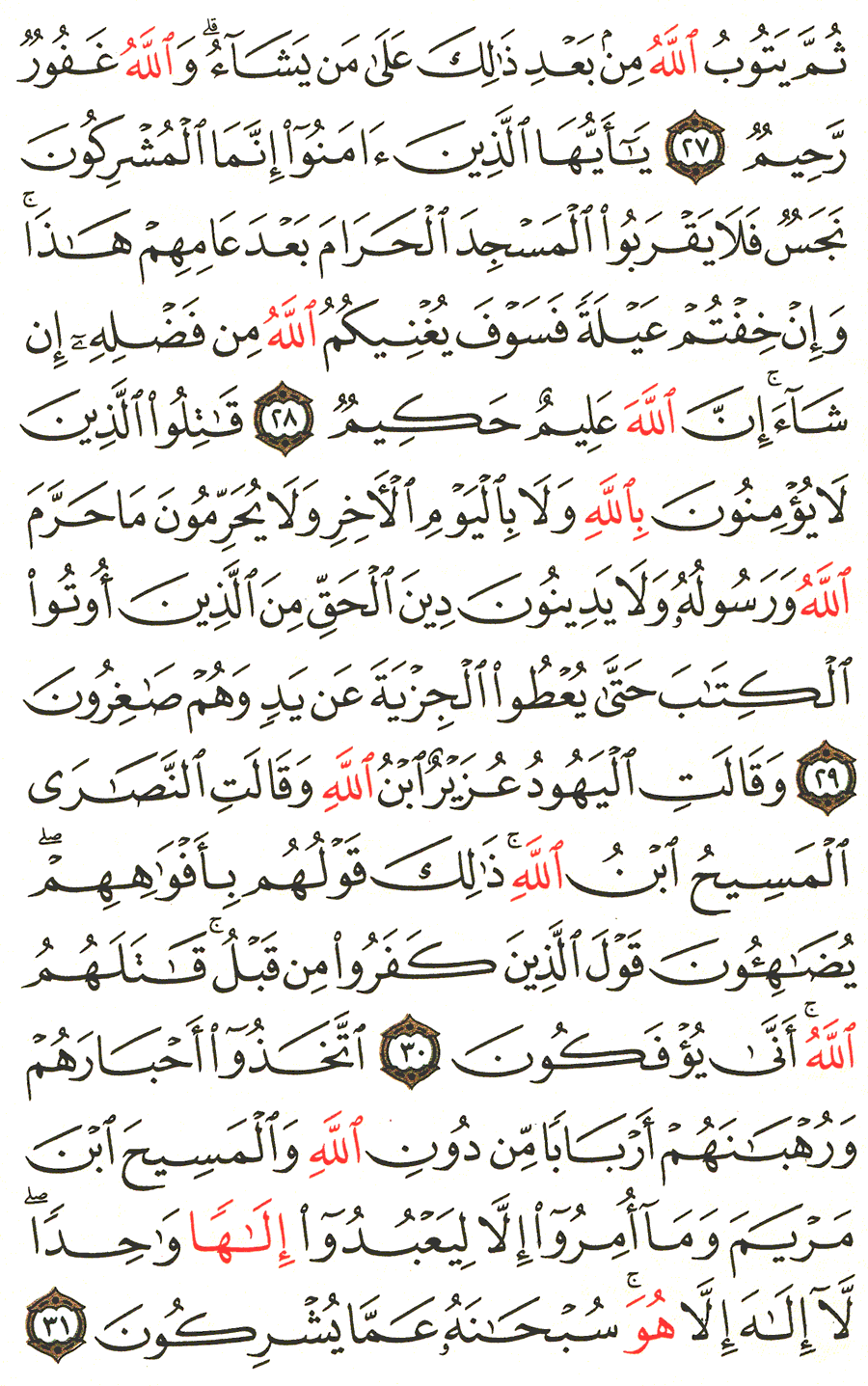 الصفحة رقم 191 من القرآن الكريم مكتوبة من المصحف