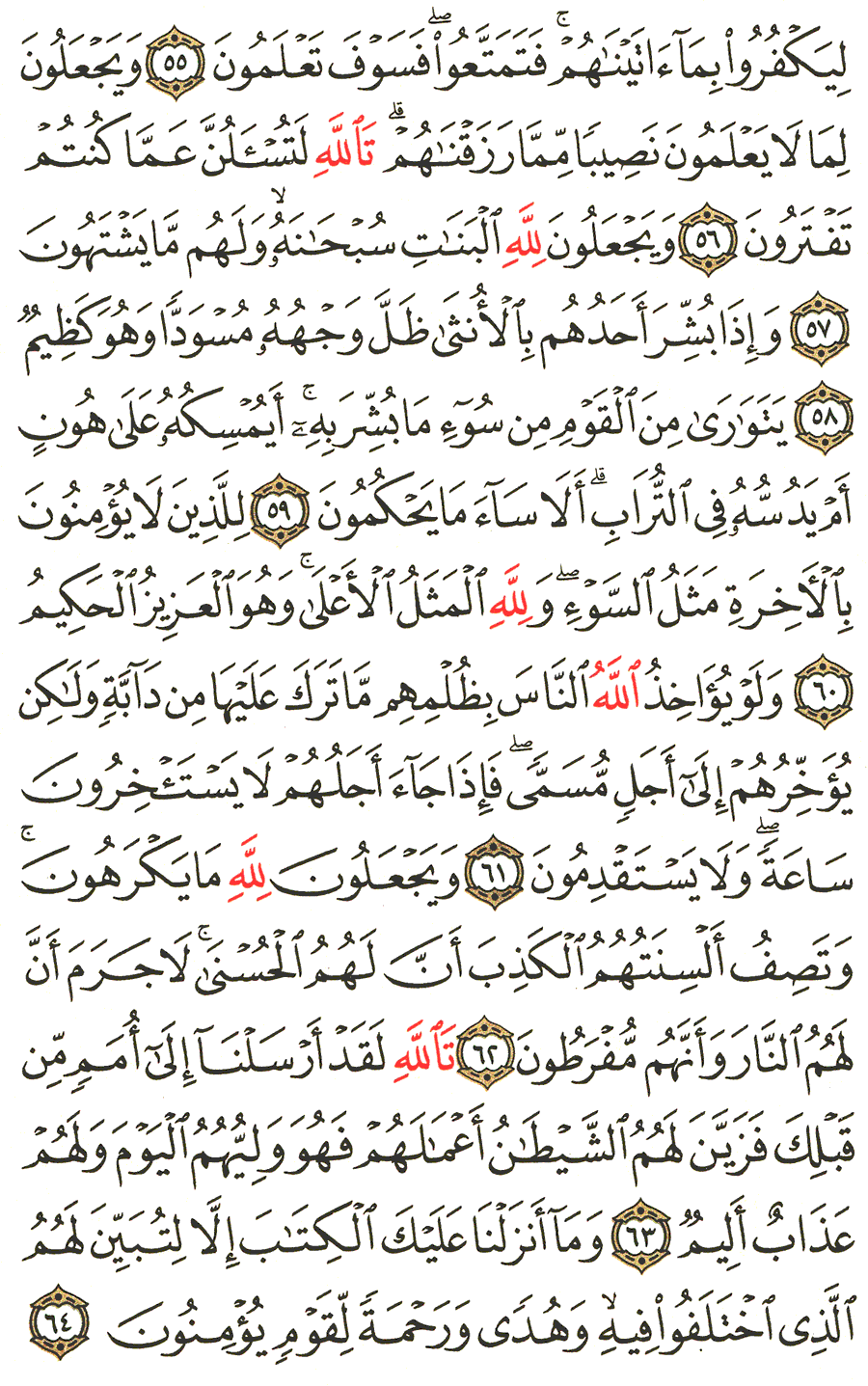 Aya 55 To 64 Surah An Nahl English Translation Of The Meaning