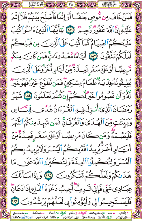 الصفحة رقم  28 من القرآن الكريم مكتوبة من المصحف