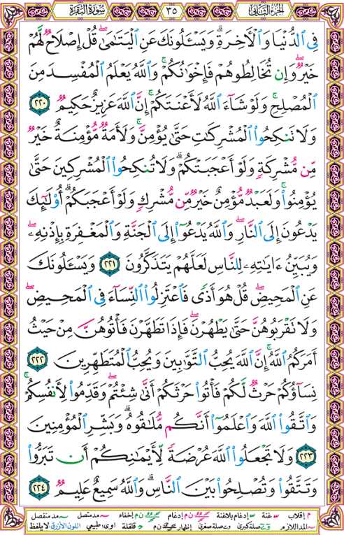 الصفحة رقم  35 من القرآن الكريم مكتوبة من المصحف