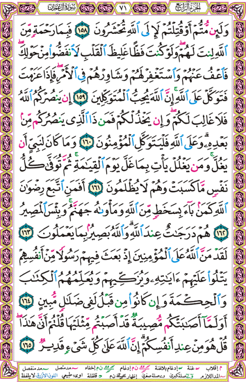 الصفحة رقم 71 من القرآن الكريم مكتوبة من المصحف