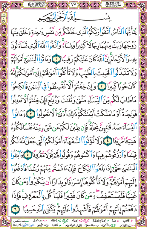 الصفحة رقم 77 من القرآن الكريم مكتوبة من المصحف