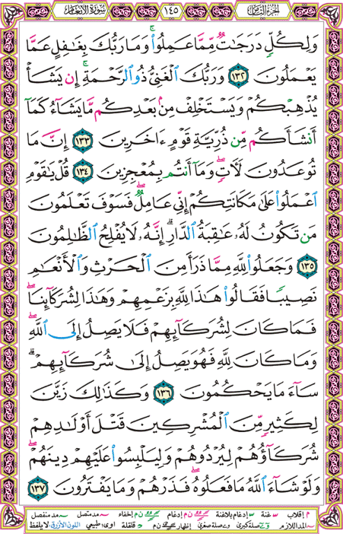 الصفحة رقم 145 من القرآن الكريم مكتوبة من المصحف