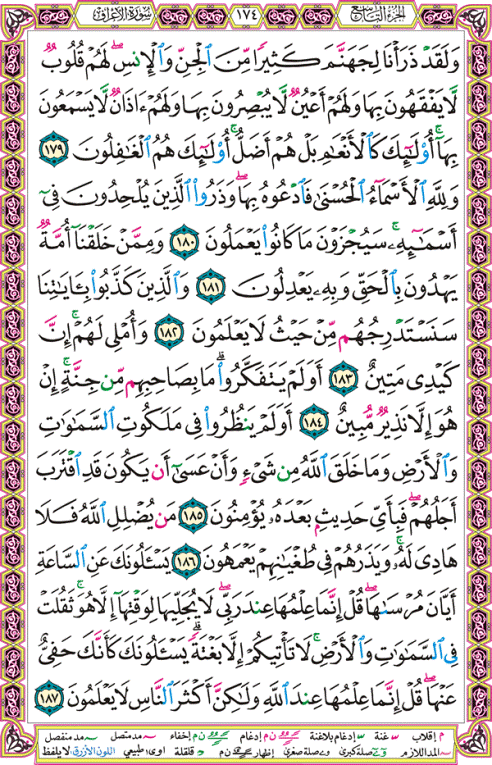 الصفحة رقم 174 من القرآن الكريم مكتوبة من المصحف