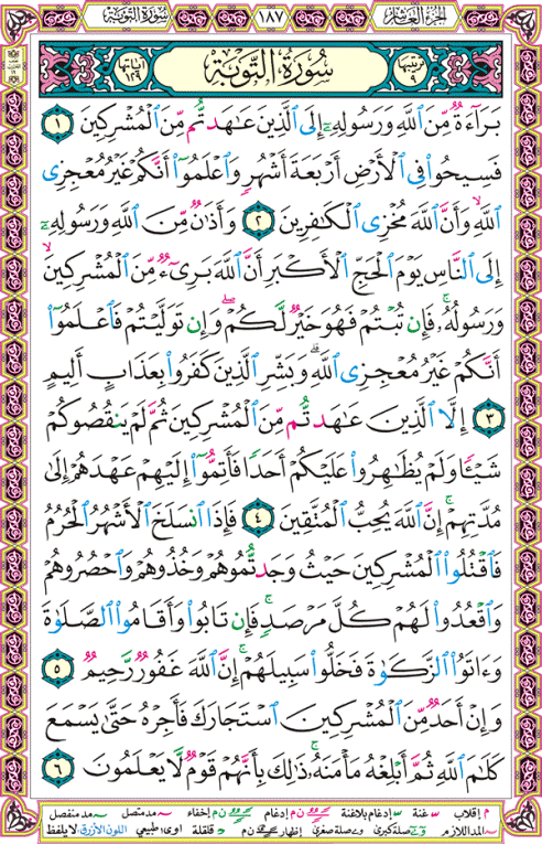 الصفحة رقم 187 من القرآن الكريم مكتوبة من المصحف