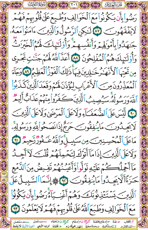 الصفحة رقم 201 من القرآن الكريم مكتوبة من المصحف