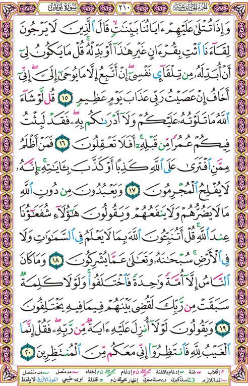 الصفحة رقم 210  من القرآن الكريم مكتوبة من المصحف