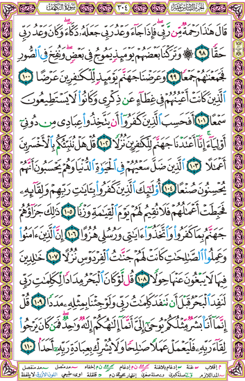 الصفحة رقم 304  من القرآن الكريم مكتوبة من المصحف