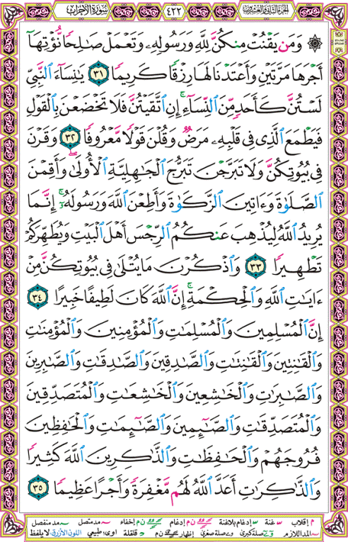 الصفحة رقم 422 من القرآن الكريم مكتوبة من المصحف