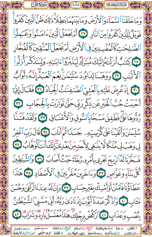 الصفحة رقم 455 من القرآن الكريم مكتوبة من المصحف