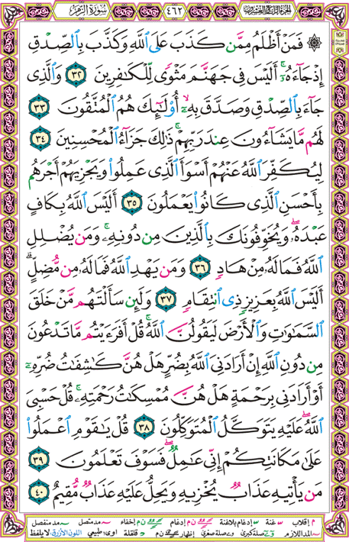 الصفحة رقم 462 من القرآن الكريم مكتوبة من المصحف