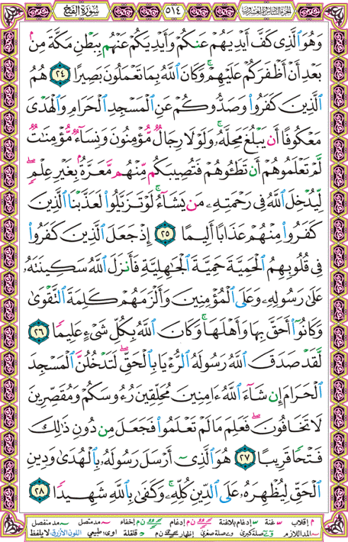 الصفحة رقم 514 من القرآن الكريم مكتوبة من المصحف