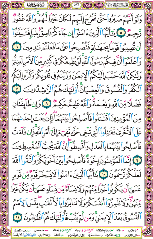 الصفحة رقم 516 من القرآن الكريم مكتوبة من المصحف