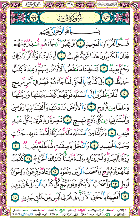 الصفحة رقم 518 من القرآن الكريم مكتوبة من المصحف